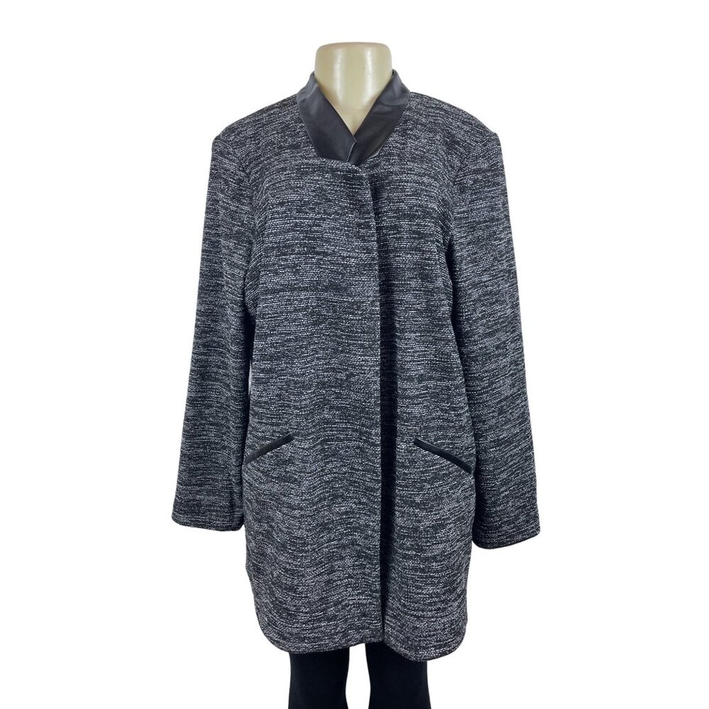 Apt.9 Women's Heathered Grey Thigh Length  Relaxed Fit Coat Sz XL - NWT